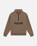 ELITE HALF ZIP SWEATER TAUPE
