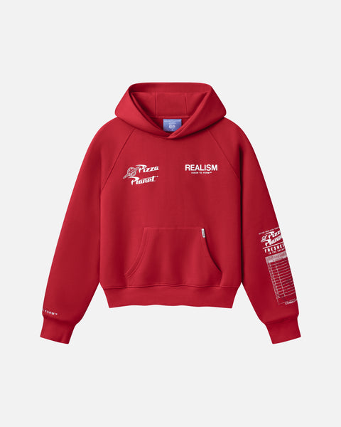 pre-order] Realism And Toy Story Pizza Planet Hoodie Burnt Red
