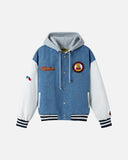 REALISM AND WINNIE THE POOH HUNNY COMPANY VARSITY JACKET FADED INDIGO