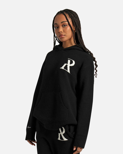 RADIANT KNIT HOODIE BLACK