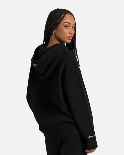 RADIANT KNIT HOODIE BLACK