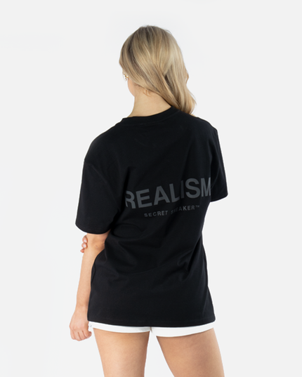 BACK LOGO REFLECTIVE BLACK TEE