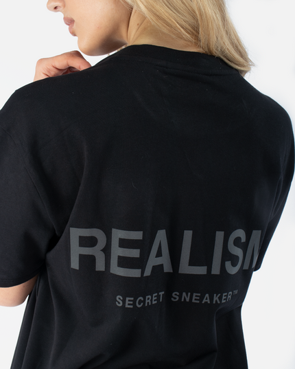 BACK LOGO REFLECTIVE BLACK TEE