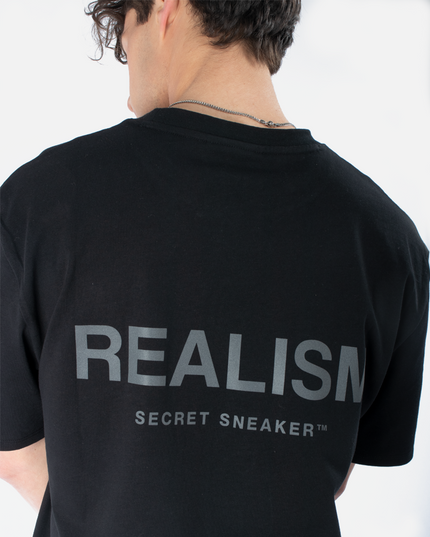 BACK LOGO REFLECTIVE BLACK TEE