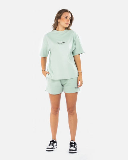 REFLECTIVE SCRIPT LOGO WMNS SHORTS SAGE