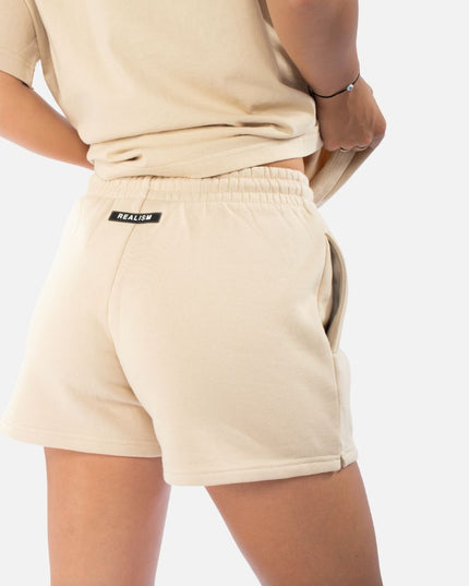 REFLECTIVE SCRIPT LOGO WMNS SHORTS SAND