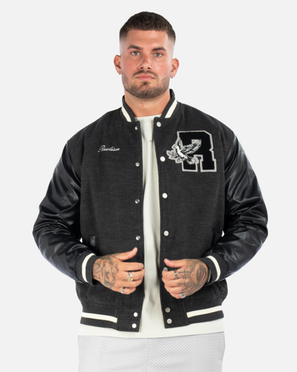 PEACE CORE VARSITY JACKET BLACK