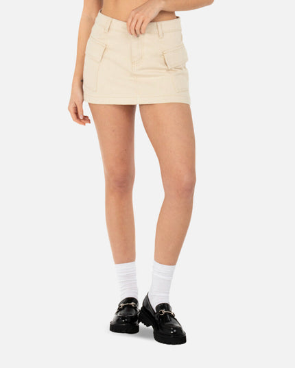 DOVER DENIM CARGO SKIRT OATMEAL