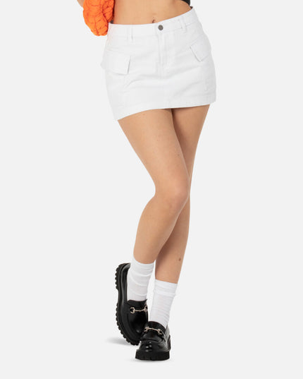 DOVER DENIM CARGO SKIRT WHITE