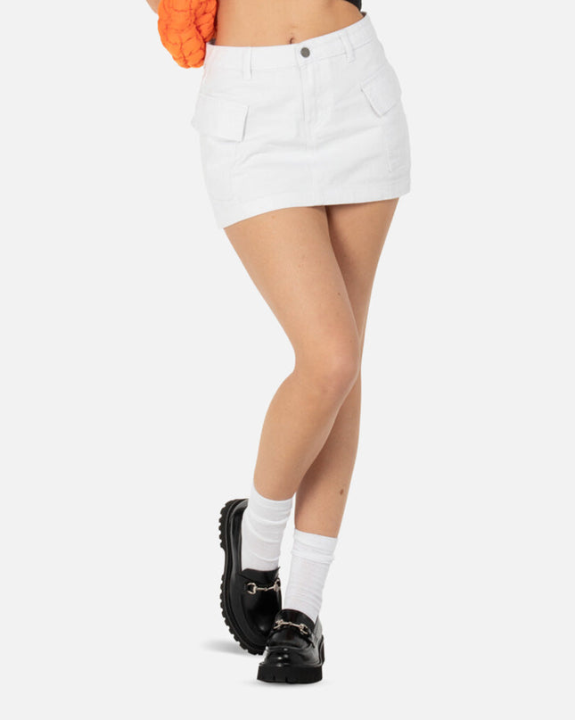 DOVER DENIM CARGO SKIRT WHITE