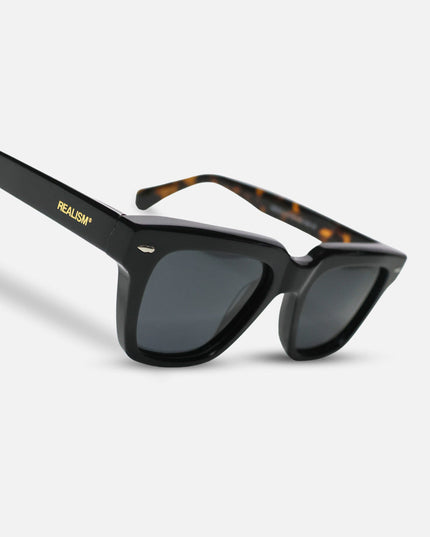 TRAVIS LOGO SUNGLASSES BLACK TORTOISE