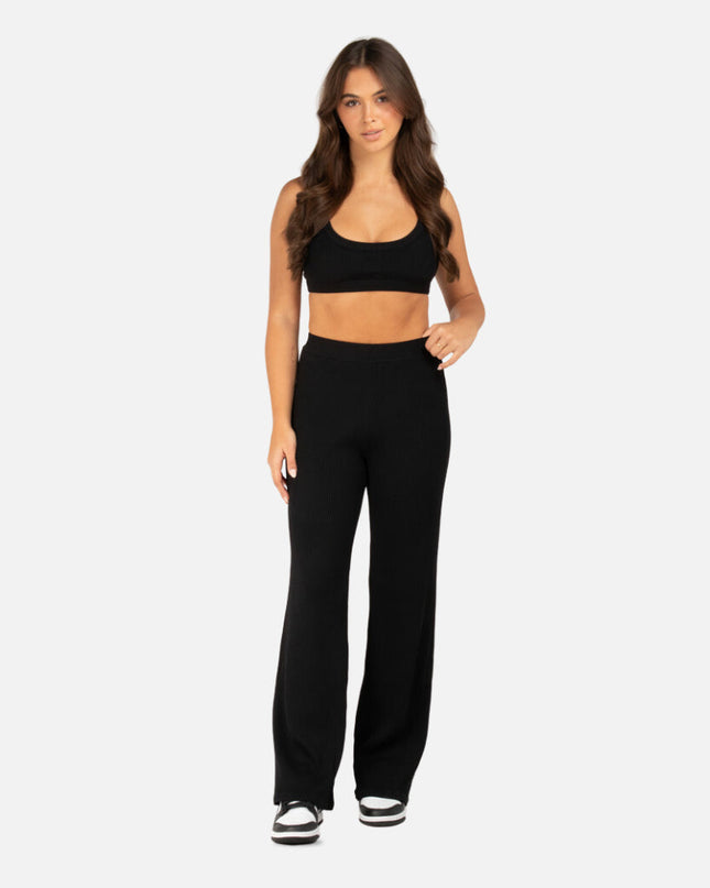 MAISON RIB PANTS BLACK