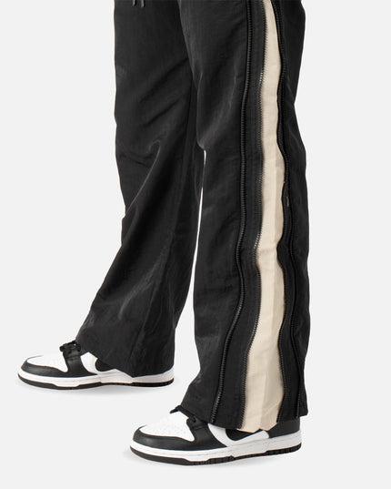 REIGN DOUBLE ZIP TRACK PANTS BLACK