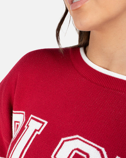 SPORTY LINES KNIT SWEATER RED