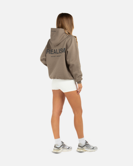 BACK LOGO REFLECTIVE HOODIE CEMENT