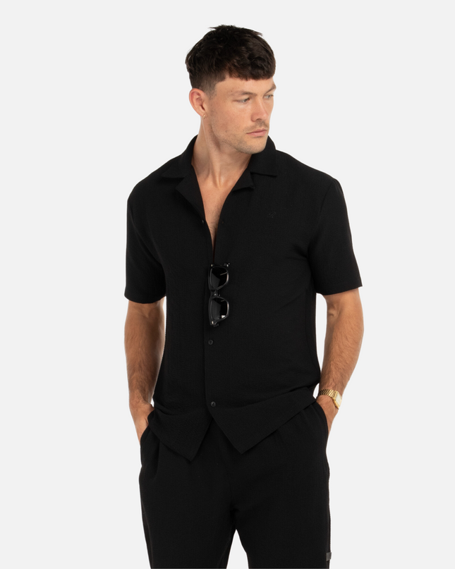 IBIZA BUTTON UP SHIRT BLACK