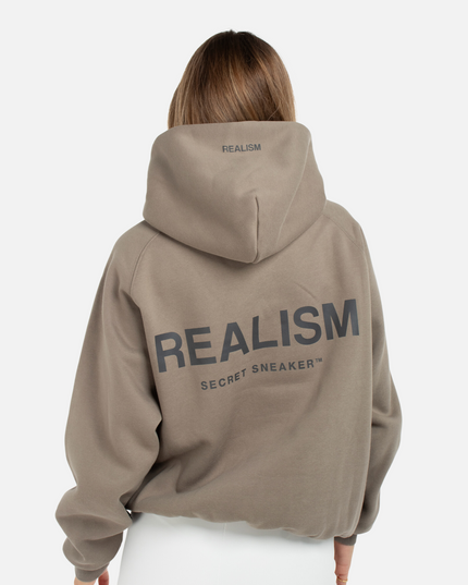 BACK LOGO REFLECTIVE HOODIE CEMENT