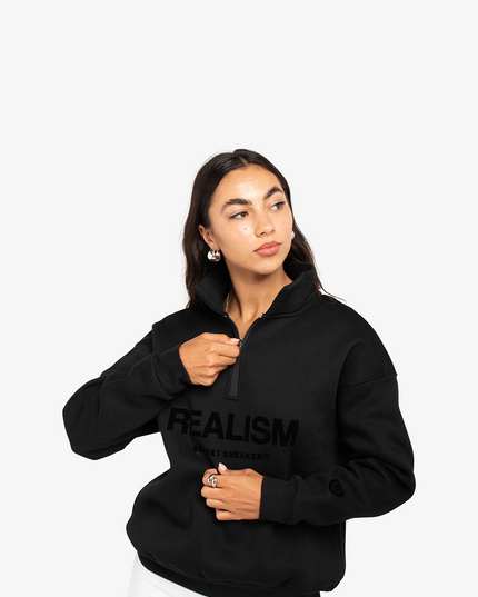 IDOL HALF ZIP SWEATER BLACK