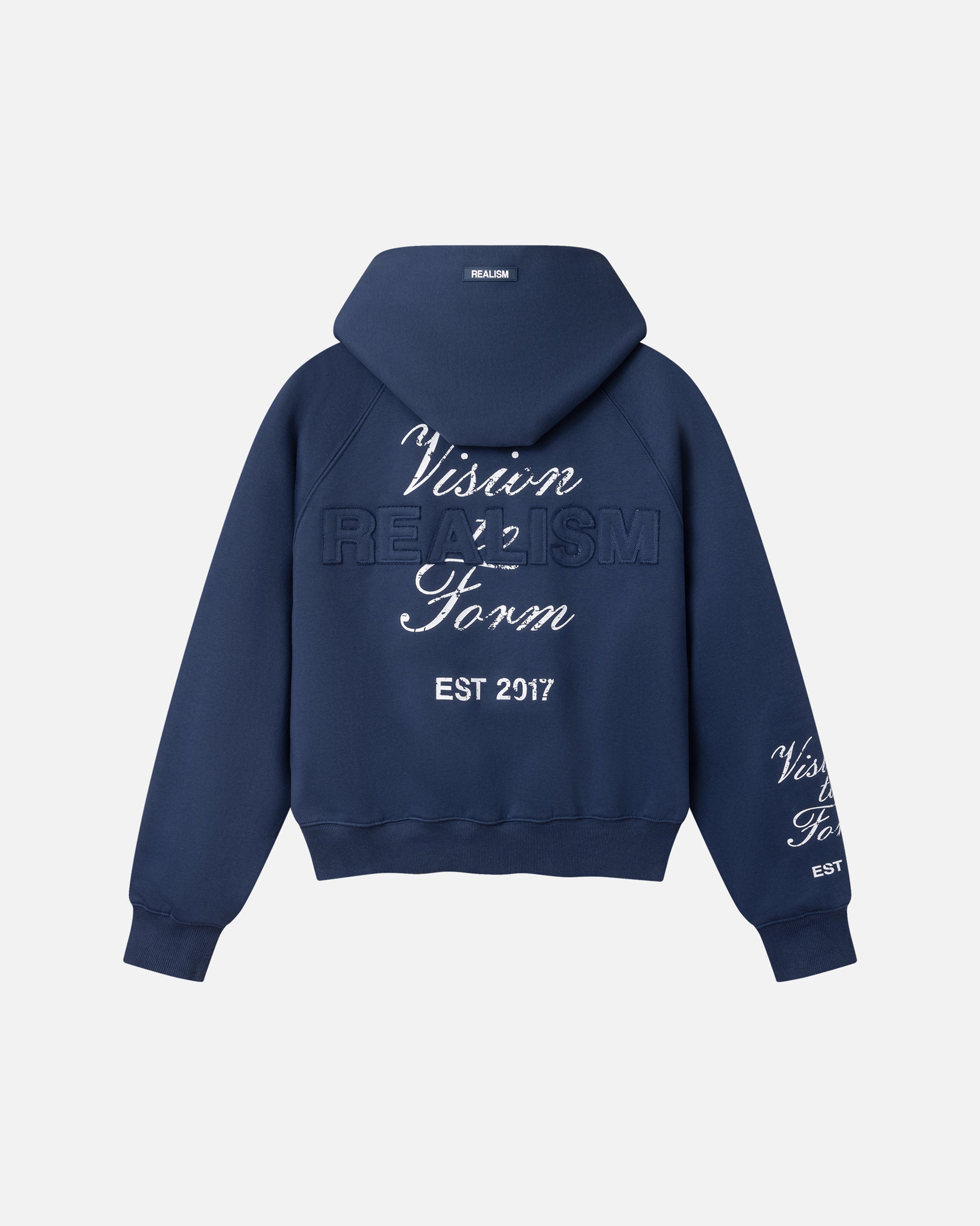 Paste-up Zip Hoodie Astral Navy | Realism Zip Hoodie