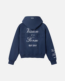 PASTE-UP ZIP HOODIE ASTRAL NAVY