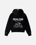 REALISM AND WINNIE THE POOH SKETCH ZIP HOODIE BLACK