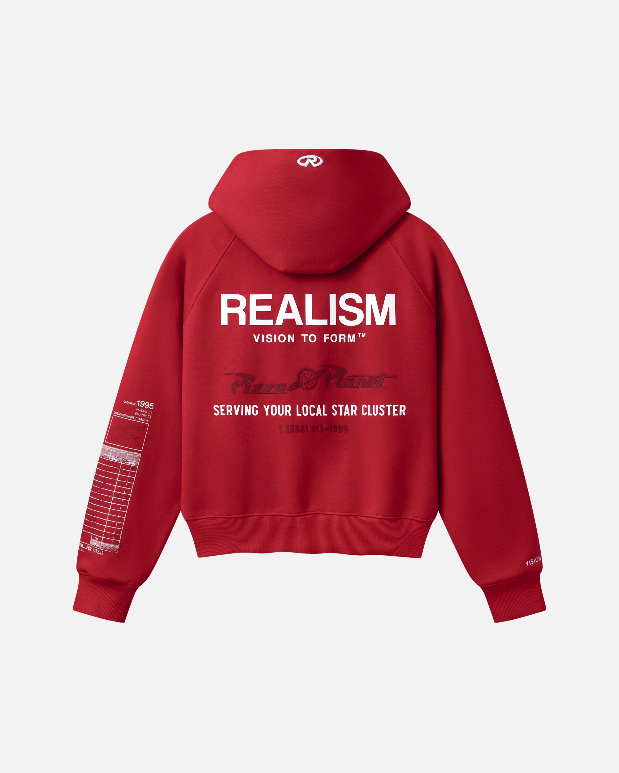 pre-order] Realism And Toy Story Pizza Planet Hoodie Burnt Red