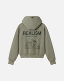 REALISM AND WINNIE THE POOH SKETCH ZIP HOODIE CEMENT