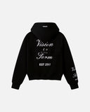 PASTE-UP ZIP HOODIE BLACK