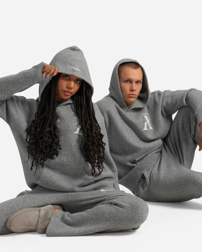 RADIANT KNIT HOODIE GREY MARLE