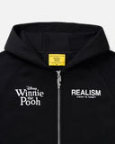 REALISM AND WINNIE THE POOH SKETCH ZIP HOODIE BLACK