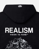 REALISM AND WINNIE THE POOH SKETCH ZIP HOODIE BLACK