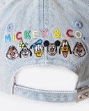 REALISM AND DISNEY DENIM CHARACTER CAP WASHED BLUE