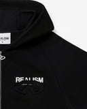 PASTE-UP ZIP HOODIE BLACK