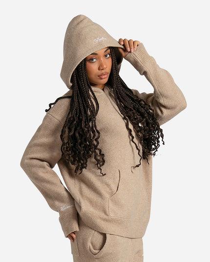 RADIANT KNIT HOODIE SAND