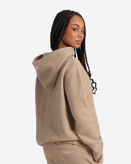 RADIANT KNIT HOODIE SAND