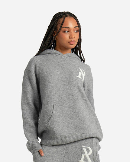 RADIANT KNIT HOODIE GREY MARLE