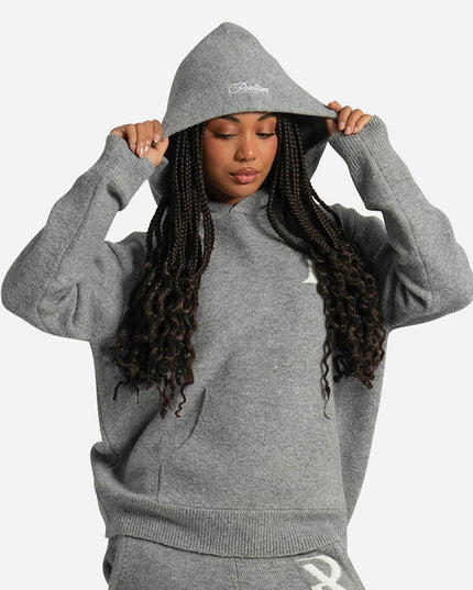 RADIANT KNIT HOODIE GREY MARLE