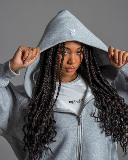 RADIANT ZIP HOODIE GREY MARLE