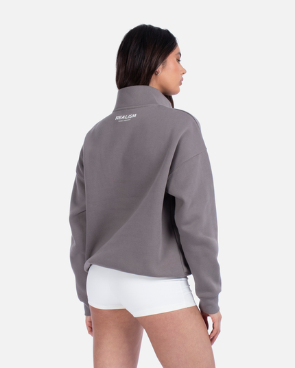 IDOL HALF ZIP SWEATER COOL GREY