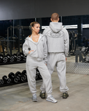 REALISM X DERRIMUT GYM OLD SCHOOL PUMP ZIP HOODIE GREY MARLE