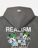 REALISM AND DISNEY OI OI ZIP HOODIE COOL GREY