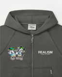 REALISM AND DISNEY OI OI ZIP HOODIE COOL GREY