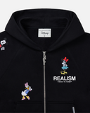 REALISM AND DISNEY BACK TO FRONT ZIP HOODIE BLACK