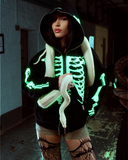 SKELETON ZIP HOODIE BLACK