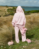 BUNNY ZIP HOODIE PASTEL PINK
