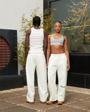 HEAVEN LOGO SWEATPANTS OPEN LEG OATMEAL