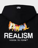 REALISM AND WINNIE THE POOH CREW ZIP HOODIE BLACK