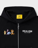 REALISM AND WINNIE THE POOH CREW ZIP HOODIE BLACK