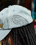 REALISM AND DISNEY DENIM CHARACTER CAP WASHED BLUE