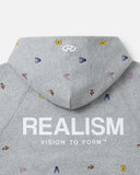 [PRE-ORDER] REALISM AND WINNIE THE POOH ALL-OVER ZIP HOODIE GREY MARLE